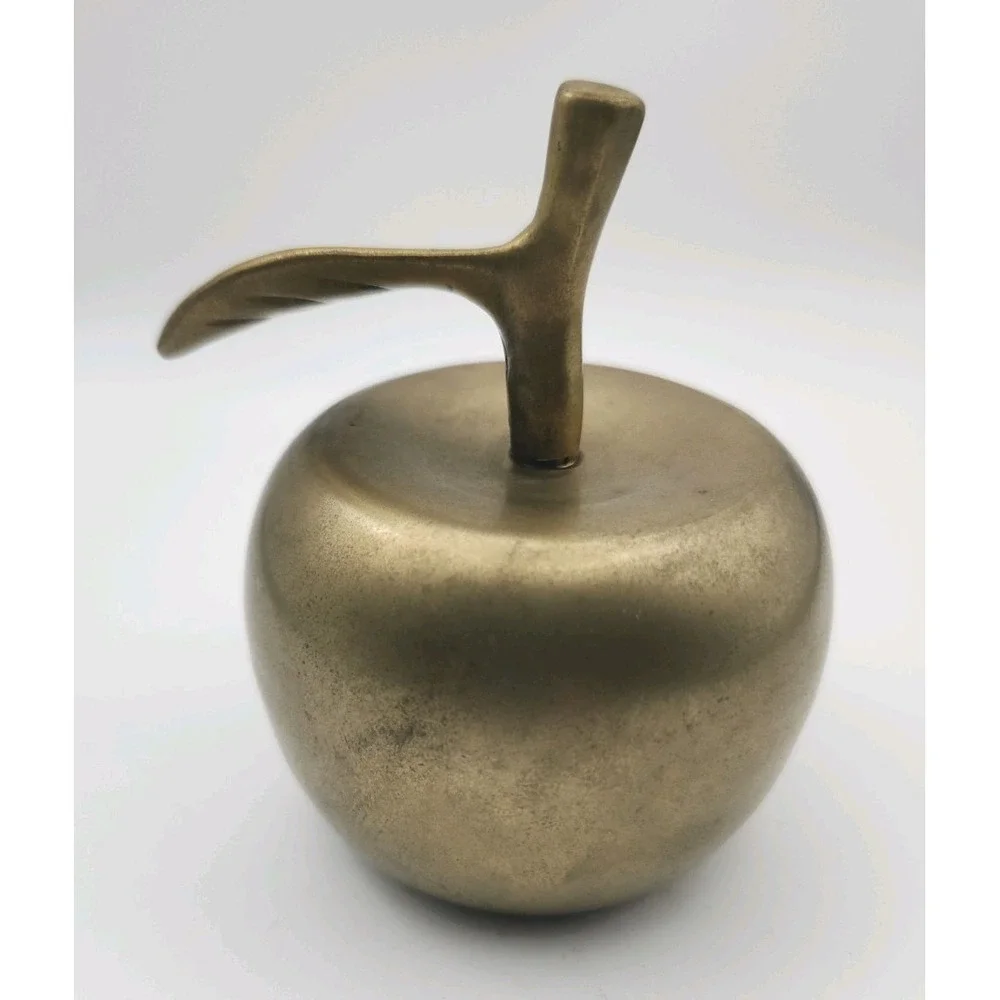Vintage Brass Apple Bell. With Clapper Intact. Natural Patina.